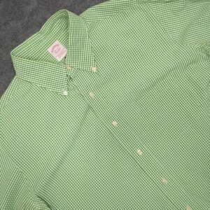 Brooks Brothers‎ Mens Traditional Fit Button Down Shirt Size 16 1/2 17 Green